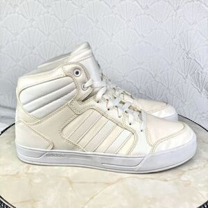 Adidas Sneaker Women 8 White Leather Pearl NEO Raleigh High Top Basketball Shoe